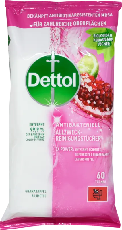 Dettol Allzweck-Reinigungstücher - Granatapfel & Limette
