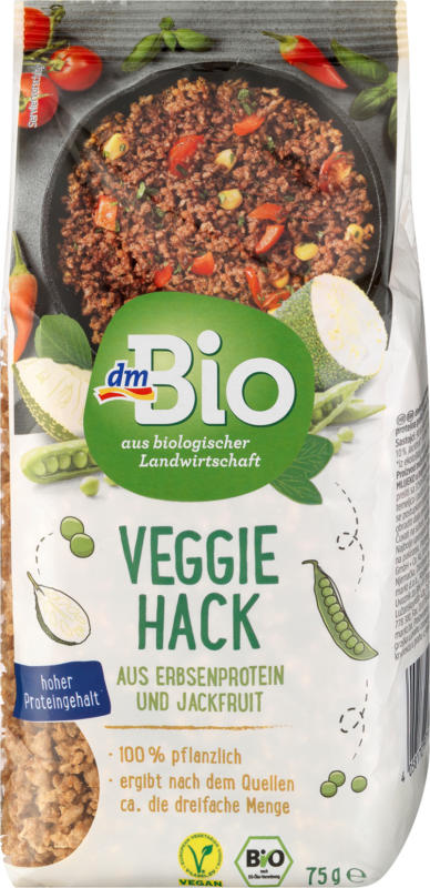 dmBio Veggie Hack aus Erbsenprotein und Jackfruit
