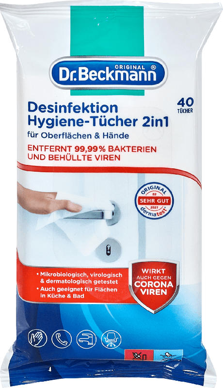 Dr. Beckmann Desinfektion Hygiene-Tücher 2in1