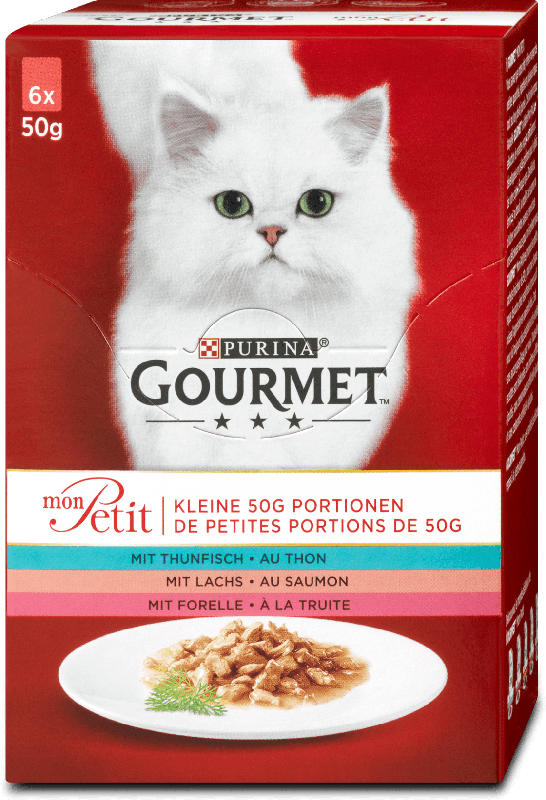 Purina Gourmet mon Petit Katzenfutter mit Thunfisch, Lachs & Forelle