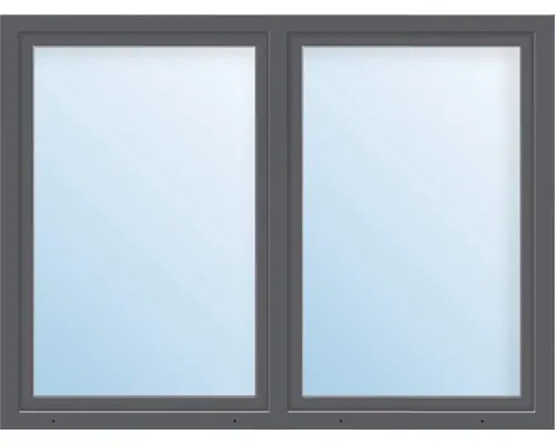 Kunststofffenster 2.Flg. ESG ARON Basic weiß/anthrazit 1550x1650 mm (1/2-1/2)