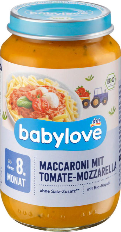 babylove Menü Maccaroni mit Tomate-Mozzarella