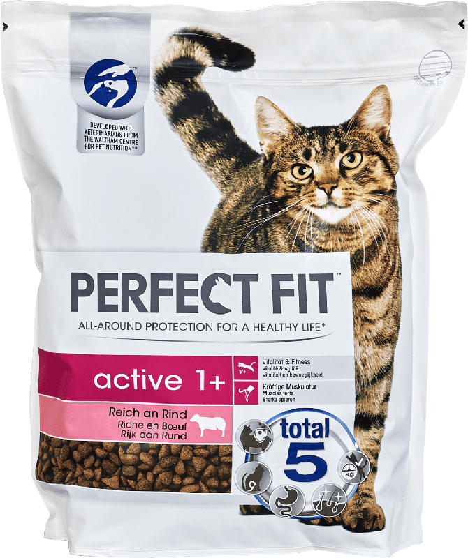 PERFECT FIT active 1+ Katzenfutter reich an Rind