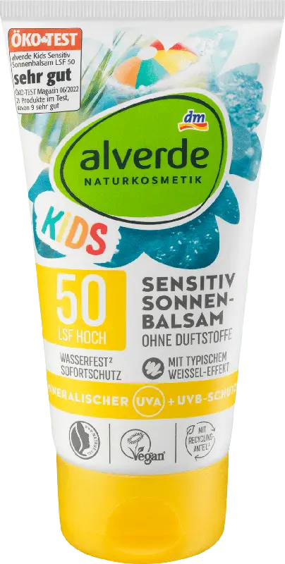 alverde NATURKOSMETIK Kids Sensitiv Sonnenbalsam LSF 50