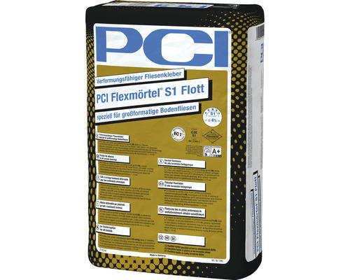 PCI Flexmörtel® S1 Flott verformungsfähiger Fliesenkleber für grossformatige Bodenfliesen 20 kg