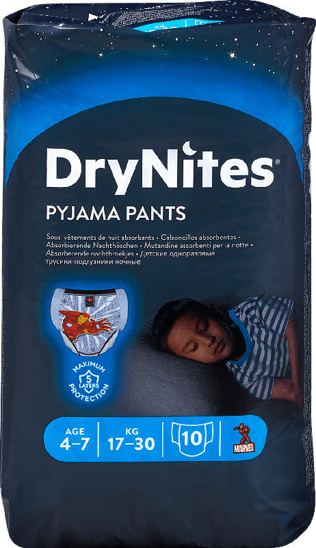 DryNites Pyjama Pants für Jungs Nacht-Höschen (17-30 kg)