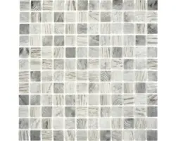 Glasmosaik CW 312 30,0x30,0 cm hellgrau matt
