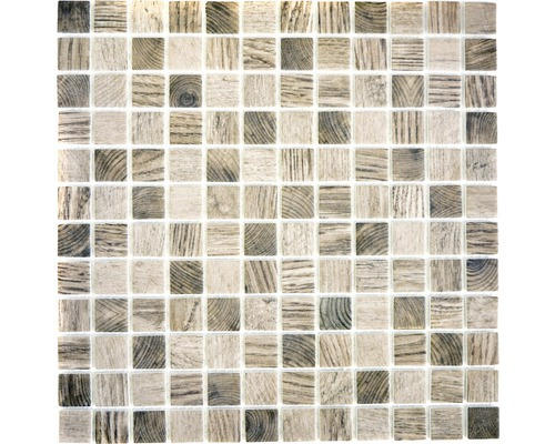 Glasmosaik CW 324 30,0x30,0 cm grau beige matt