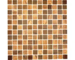 Glasmosaik CW 410 30,0x30,0 cm dunkelbraun matt
