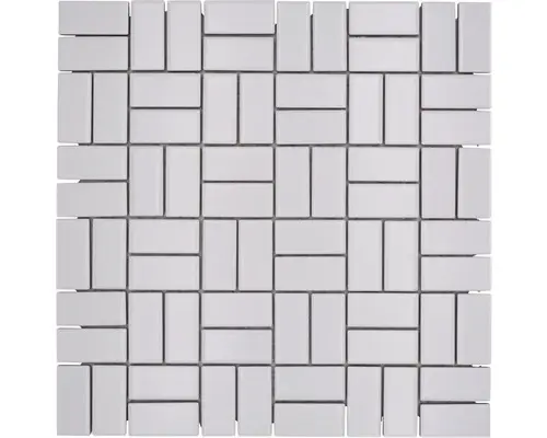 Keramikmosaik CWM 07WM 30,0x30,0 cm weiß