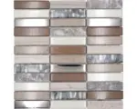 Hornbach Glasmosaik mit Naturstein Night 68x 29,8x29,8 cm braun beige