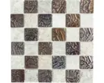 Hornbach Glasmosaik mit Naturstein XCM CR73 30,0x30,0 cm grau