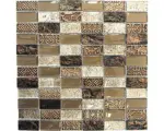 Hornbach Glasmosaik mit Naturstein XCM CRS6 30,0x30,0 cm braun