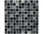 Hornbach Glasmosaik mit Naturstein XCM HQ29 30,0x30,0 cm schwarz