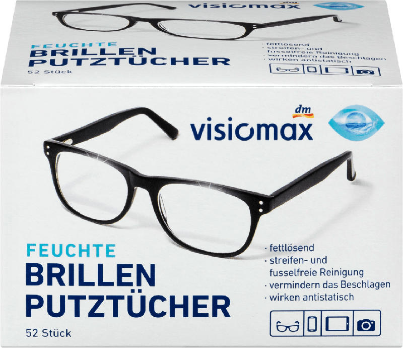 VISIOMAX Feuchte Brillenputztücher