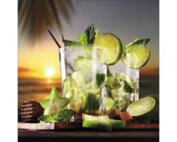 Glasbild Cocktail Lime II 50x50 cm