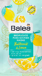 Balea Bedruckte Fuss Socken Maske Buttermilk & Lemon (1 Paar)