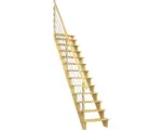 Hornbach Pertura Wangentreppe Filia Kiefer Leimholz ohne setzstufen Unbehandelt gerade 65 cm 12 Stufen / 13 Steigungen Relinggeländer