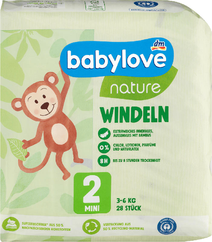 babylove nature nature Windeln Gr. 2 mini (3-6 kg)