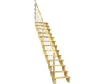 Hornbach Pertura Wangentreppe Filia Kiefer Leimholz ohne setzstufen Versiegelt gerade 65 cm 12 Stufen / 13 Steigungen Relinggeländer