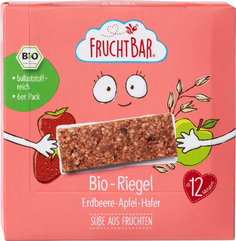 FruchtBar Bio-Riegel Erdbeere, Apfel und Hafer