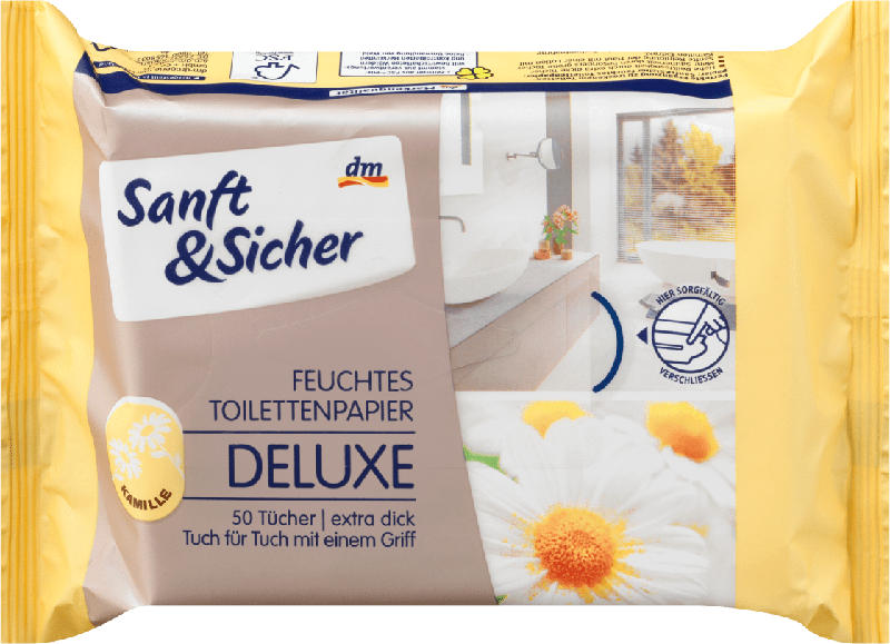 Sanft&Sicher Feuchtes Toilettenpapier Deluxe Kamille