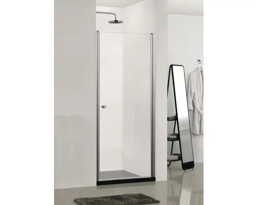 Drehtür für Nische und Seitenwand Sanotechnik Sanoflex MD70 650x1950 mm Echtglas Klar hell chromoptik mit schmutzabweisender Glasbeschichtung