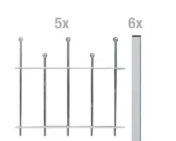 Zaun-Grundset ALBERTS Madrid zum Einbetonieren 10 x 0,5 m feuerverzinkt