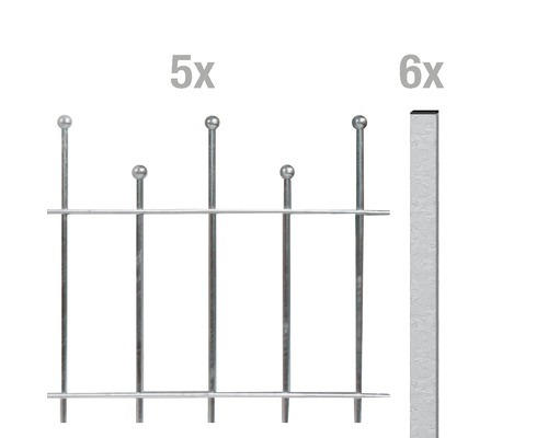 Zaun-Grundset ALBERTS Madrid zum Einbetonieren 10 x 0,5 m feuerverzinkt