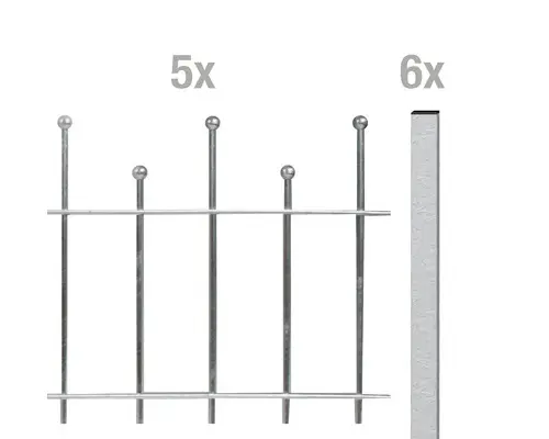 Zaun-Grundset ALBERTS Madrid zum Einbetonieren 10 x 0,5 m feuerverzinkt