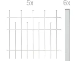 Zaun-Grundset ALBERTS Madrid zum Einbetonieren 10 x 1 m feuerverzinkt