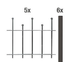 Zaun-Grundset ALBERTS Madrid zum Einbetonieren 10 x 0,5 m anthrazit