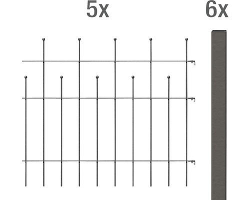Zaun-Grundset ALBERTS Madrid zum Einbetonieren 10 x 0,75 m anthrazit