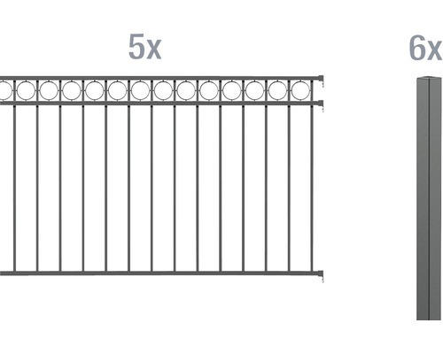 Zaun-Grundset ALBERTS Circle 10 x 1 m anthrazit