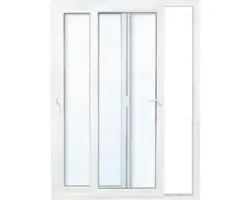 Schiebetür Kunststoff weiß mit ESG 1800x2100 mm