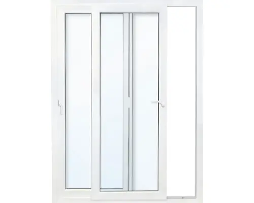Schiebetür Kunststoff weiß mit ESG 1800x2100 mm