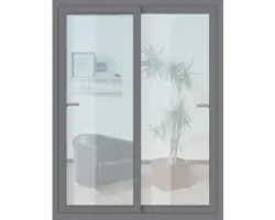 Schiebetür Kunststoff anthrazit mit ESG 2100x2100 mm