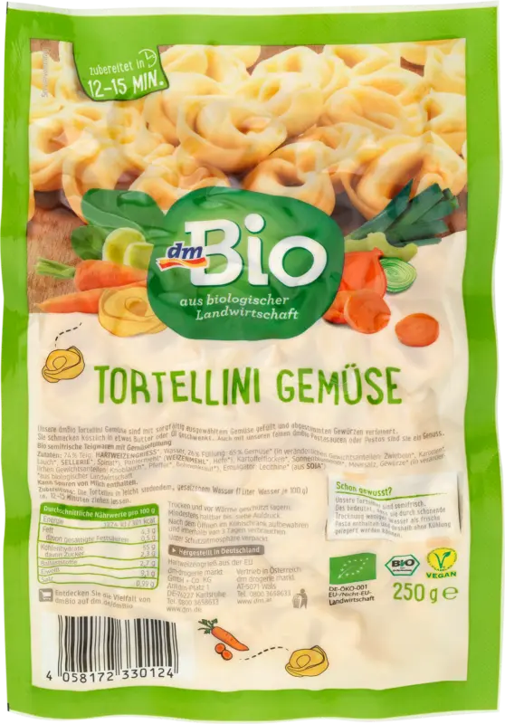 dmBio Tortellini mit Gemüse gefüllt