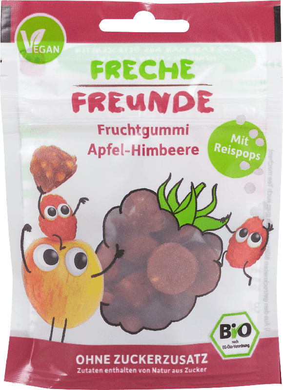 Freche Freunde Fruchtgummi Apfel-Himbeere mit Reispops