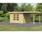 Hornbach Gartenhaus Karibu Kodiak 5 inkl. Anbaudach 2,3 m 522x246 cm natur