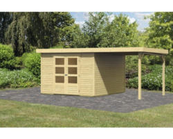 Gartenhaus Karibu Kodiak 5 inkl. Anbaudach 2,3 m 522x246 cm natur