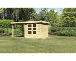 Gartenhaus Karibu Kodiak 3,5 inkl. Anbaudach 2,3 m 462x246 cm natur