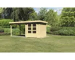 Hornbach Gartenhaus Karibu Kodiak 2 inkl. Anbaudach 2,8 m 472x217 cm natur