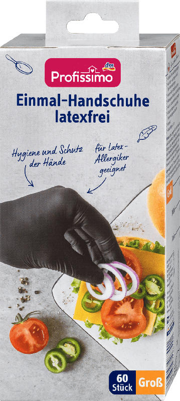Profissimo Einmal-Handschuhe latexfrei Groß schwarz (30 Paar)