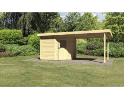 Gartenhaus Karibu Neuruppin 2 inkl. Anbaudach 3 m 536x244 cm natur