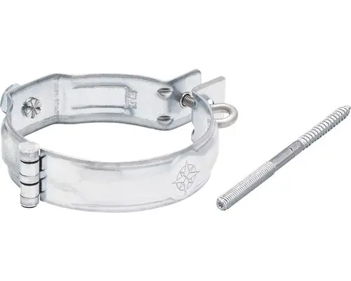 Zambelli Fallrohrschelle mit Stockschraube 140mm M10 Zink NW 87 mm