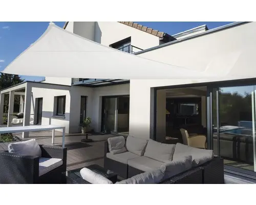 Sonnensegel Dreieck weiß mit Regenschutz 460x460x460 cm