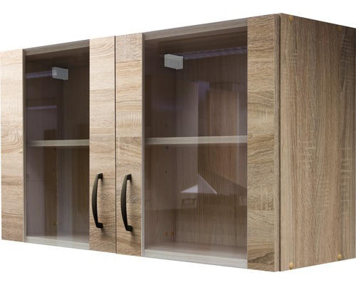 Glashängeschrank Flex Well Oslo Sonoma Eiche 100x55x32 cm mit Drehtür