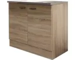 Hornbach Spülenunterschrank Flex Well Oslo Sonoma Eiche 100x85x50 cm inkl. Einbauspüle