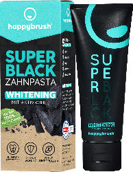 happybrush SuperBlack Zahnpasta mit Aktivkohle